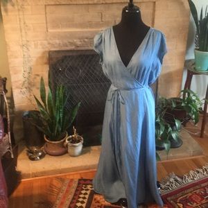 Chambray Wrap Dress